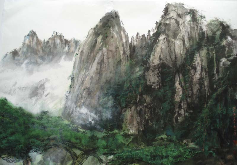 Inspiration From Yellow Mountain, Chinese brush painting by Amy Da-Peng King